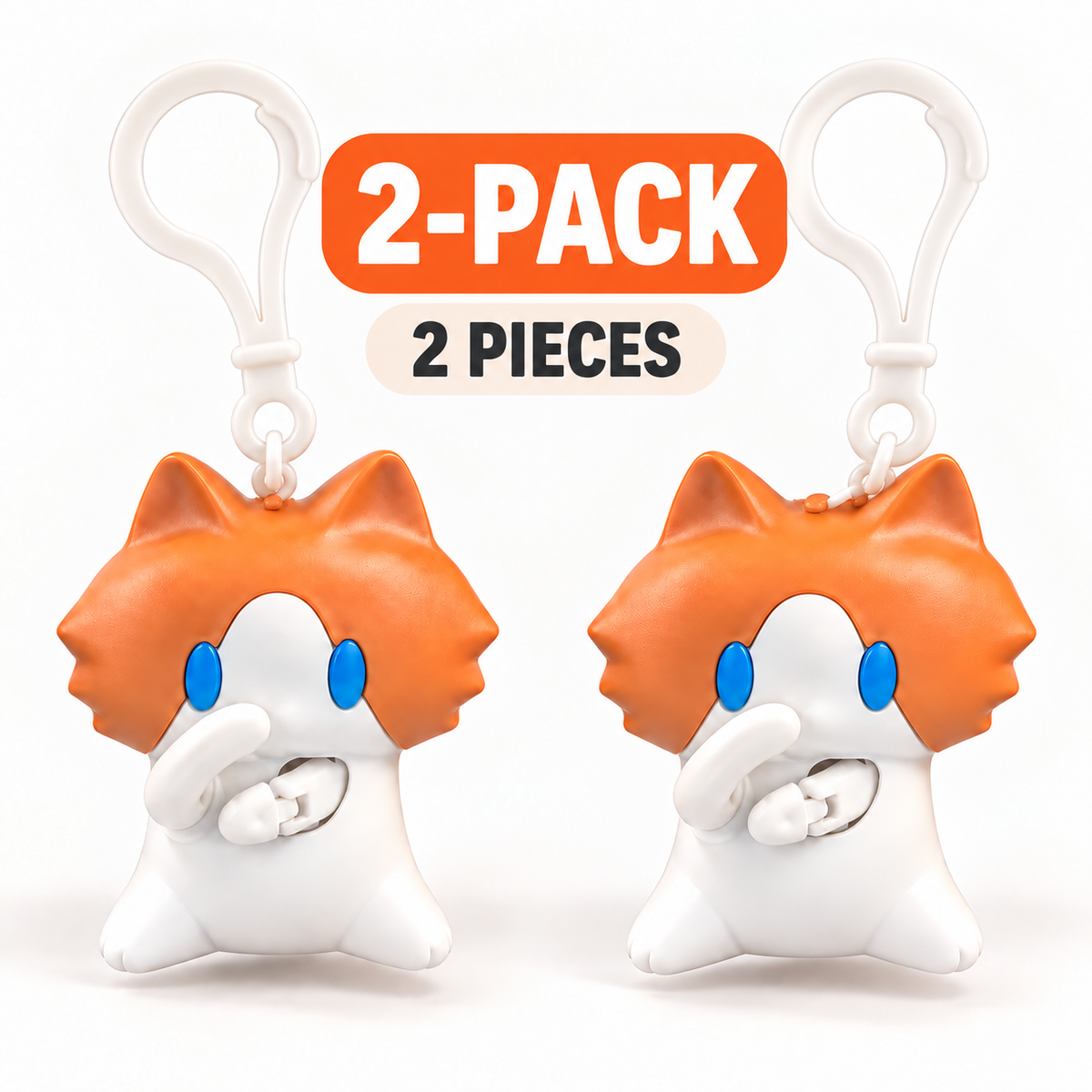 🐱 Interactive Waving Cat Keychain & Backpack Charm – Pull to Make It Wave