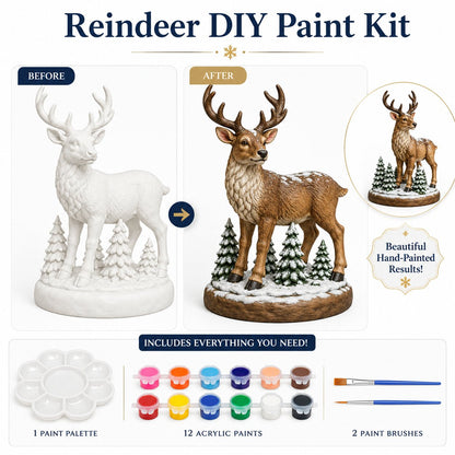 ⏳ Last Day 49% OFF – 🎨 Beginner-Friendly Christmas Paint-Your-Own Figurine Kit Collection | Complete Kit with Unpainted Figurine, Paints, Brushes & Mixing Palette Included 💕