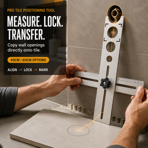 📐 Adjustable Tile Hole Positioning Ruler – Precise Multi-Hole Measuring & Marking Tool (40cm/60cm)
