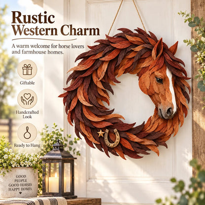🔥HOT SALE🔥🐴 Rustic Horse Wreath