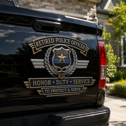 Last Day Promo: 49% OFF – Retired Police Officer Honor Duty Service Metal Car Emblem