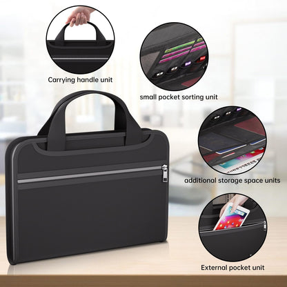 Fireproof File Folder with Handle, Large-Capacity A4 Document Bag, Test Paper Storage Bag and Data Paper Organizer, Office Stationery & Supplies
