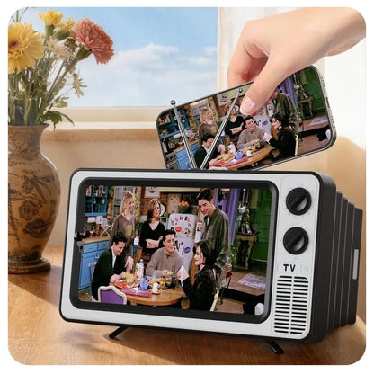 📺 12-Inch Retro TV-Style Phone Screen Magnifier Stand