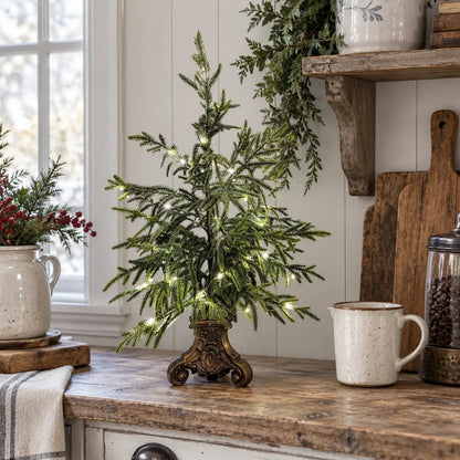 Vintage Lighted Norfolk Pine Trees