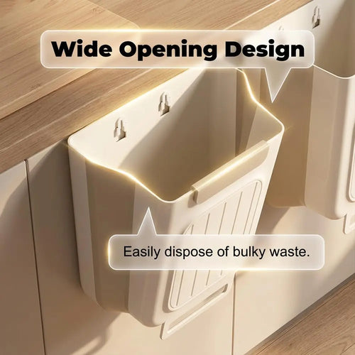 2026 New Hanging Bin for Kitchen Cabinet Doors, Plastic Folding Garbage Bin for Cabinet🗑️ - image 1