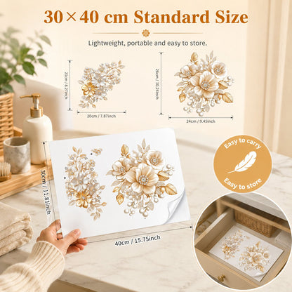 🌼Luxury Golden Flower Toilet Sticker