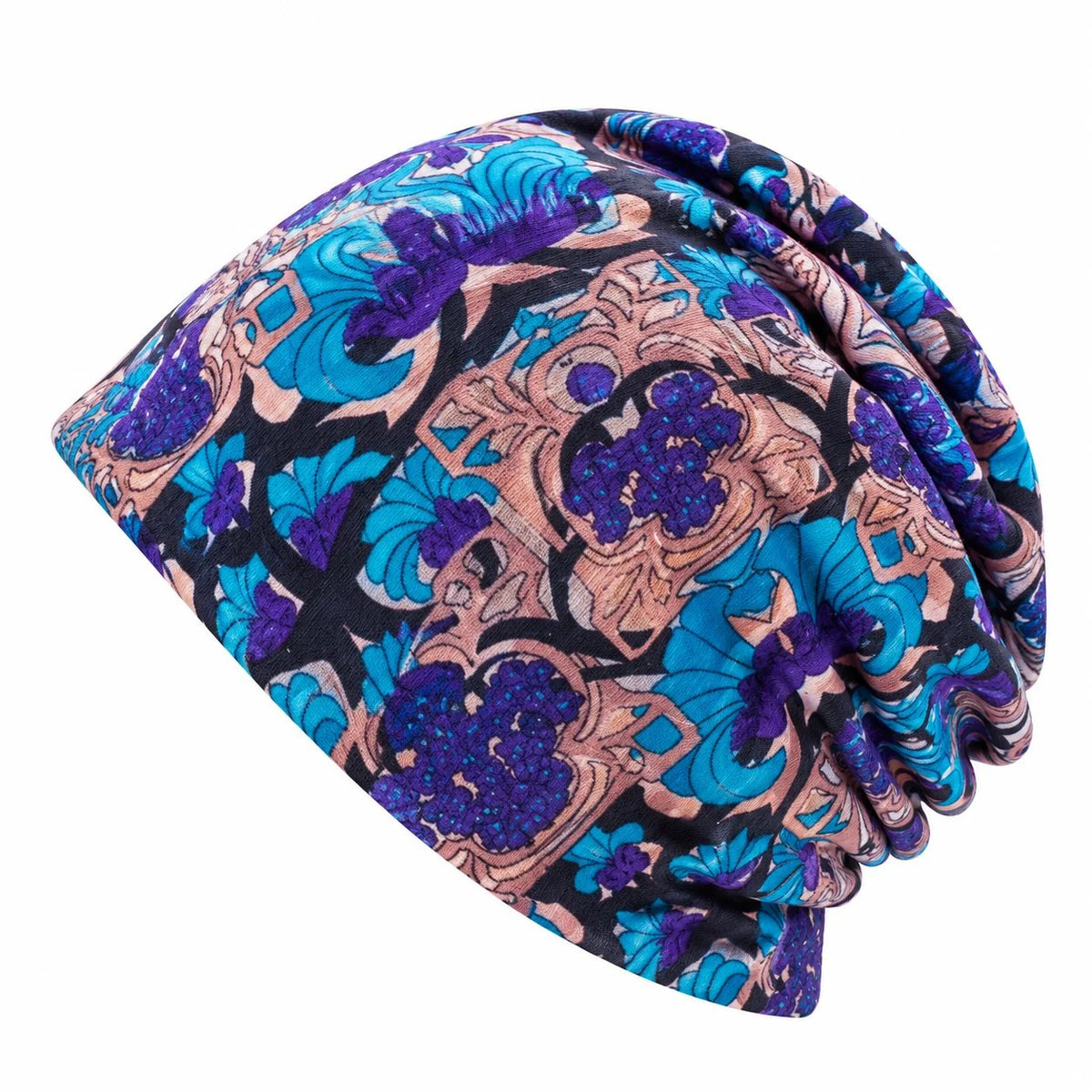 🔥HOT SALE🔥Boho Floral Slouchy Beanie for Women Lightweight Soft Stretchy Hat