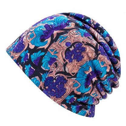 🔥HOT SALE🔥Boho Floral Slouchy Beanie for Women Lightweight Soft Stretchy Hat