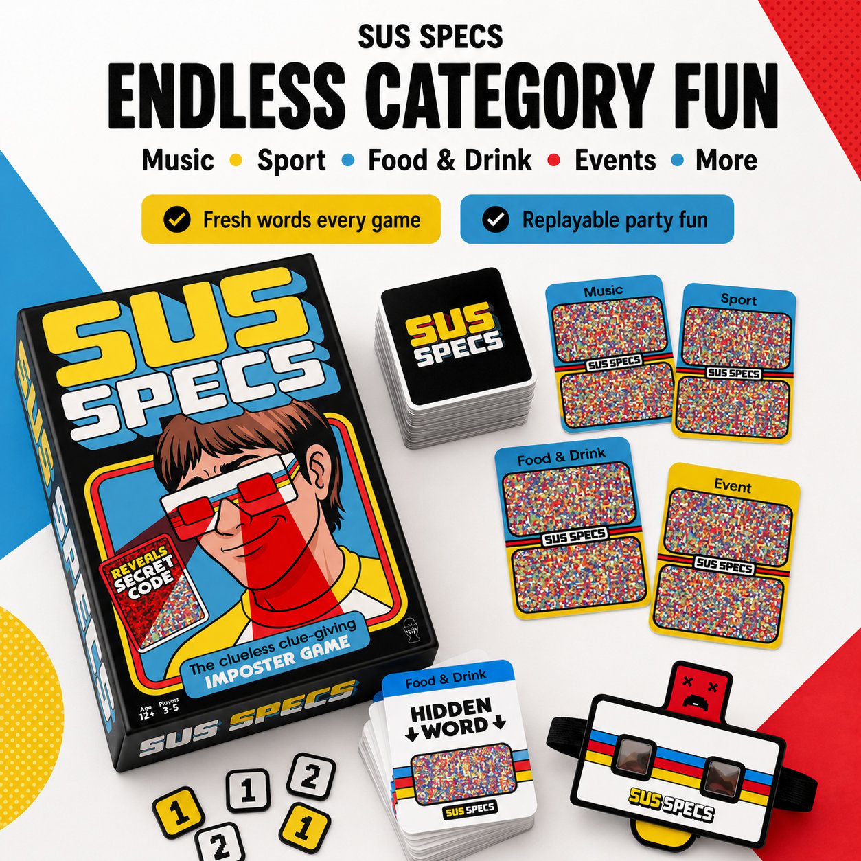 🔥LAST DAY 50% OFF - 🕵️Lucky Egg Sus Specs - The Clueless Clue-Giving Imposter Game