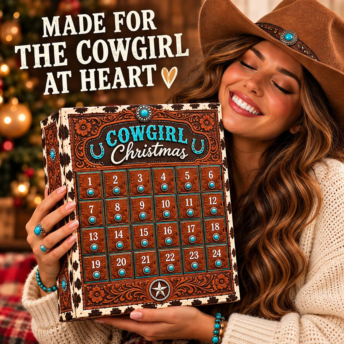 🤠 24-Day Cowgirl Christmas Countdown Calendar