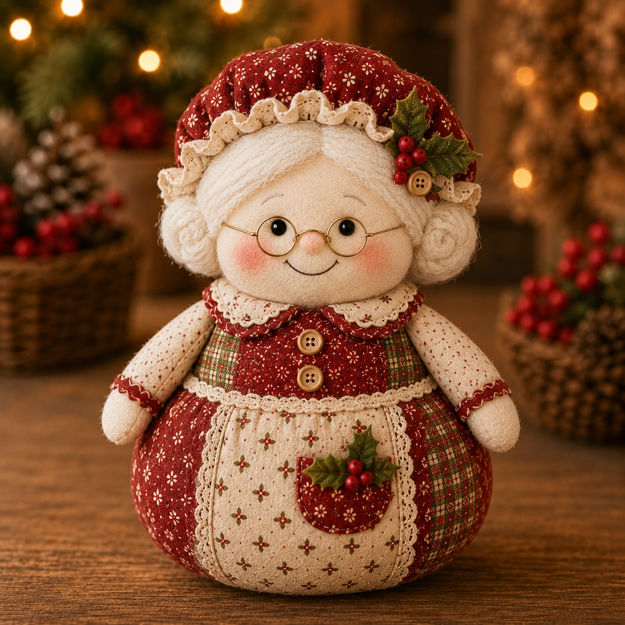 🎄 Christmas Fabric Doll DIY Kit