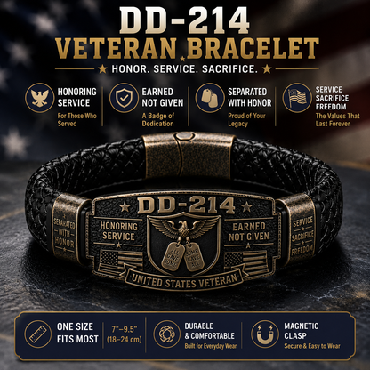 🔥DD-214 Veteran Honor Bracelet - Made By VETERAN 'Rober Smith'