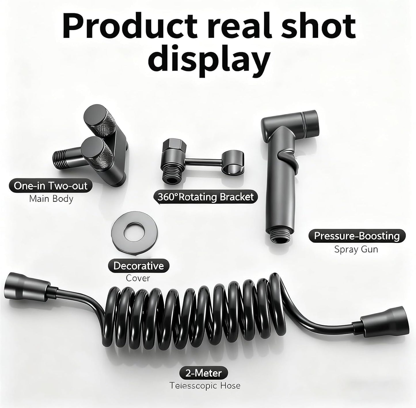 🔥 1-In-2-Handheld Out Dual Control Valve Bidet Sprayer for Toilet