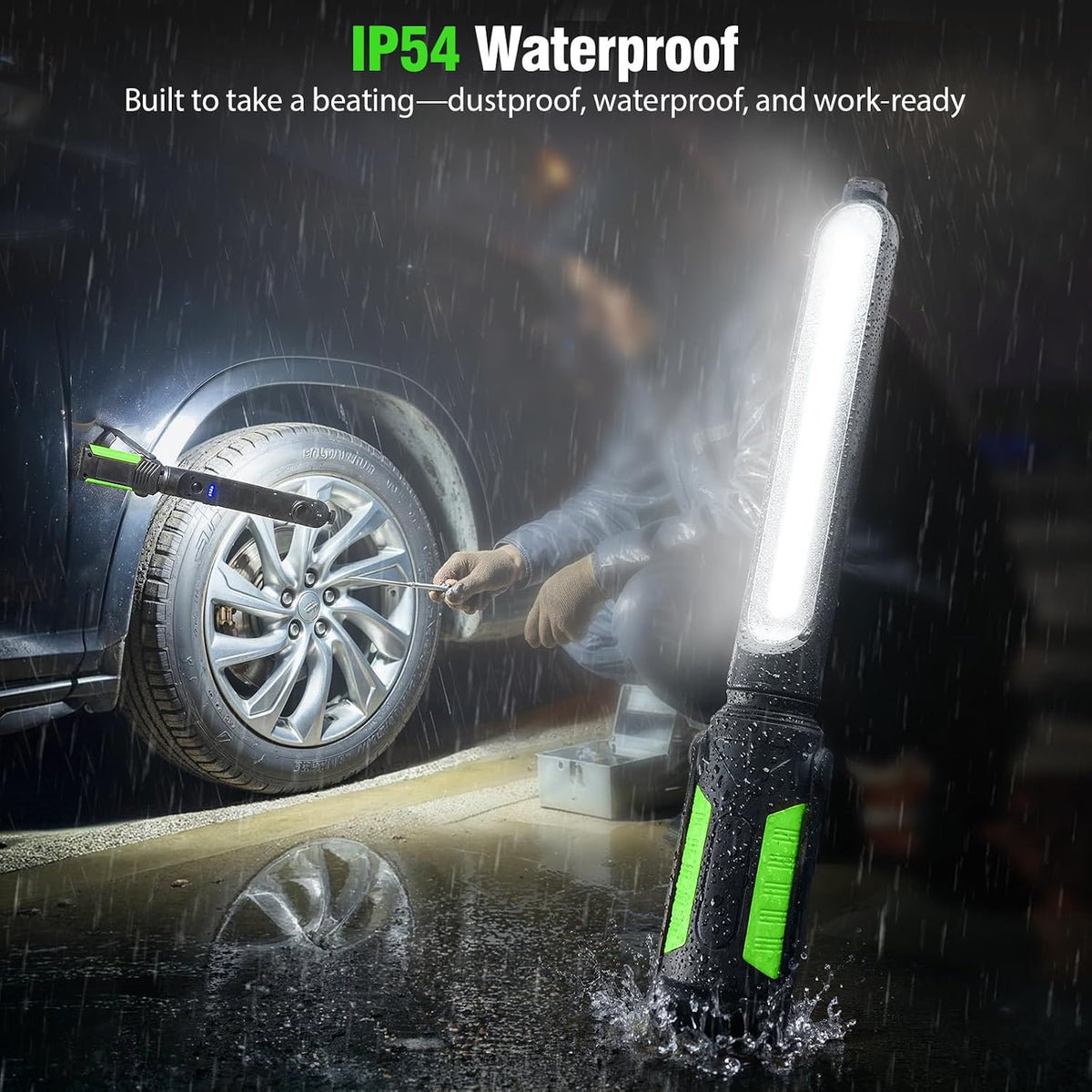 🔥Waterproof Work Light for Mechanic, 2400LM LED, 4400mAh Rechargeable