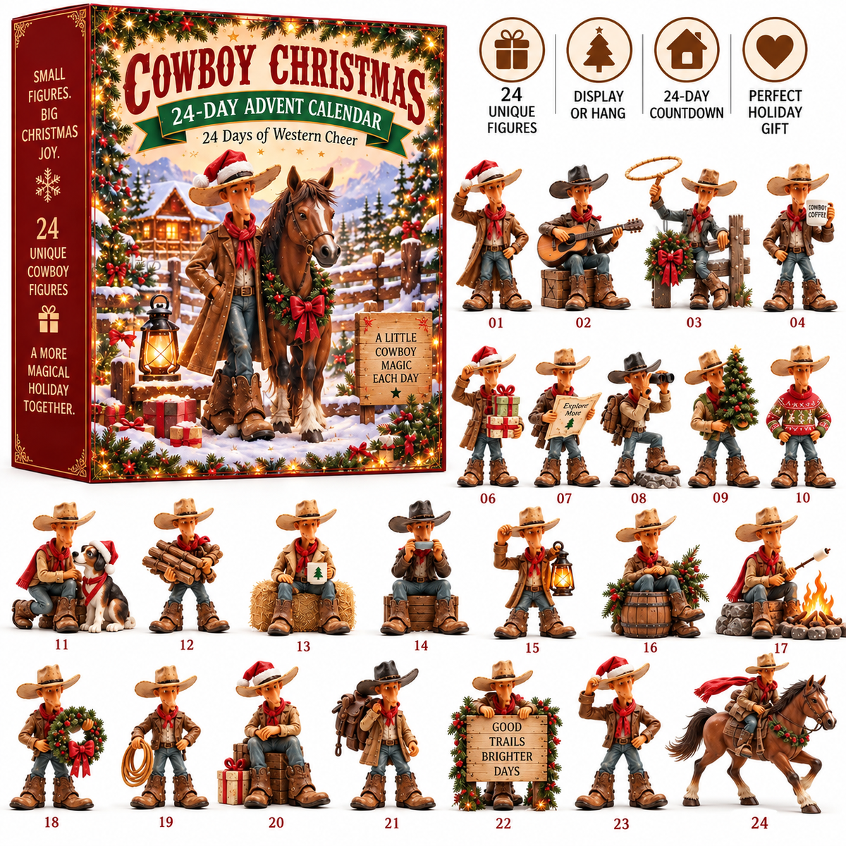 24 Days of Western Cowboy Christmas Advent Calendar 2026 - New Bottle Brand