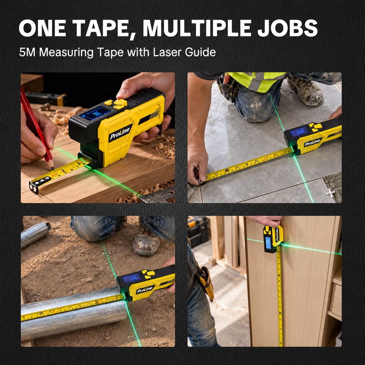 ProLine Digital Laser Tape Measure