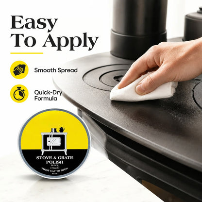 🧼Black Stove & Grate Polish – Cast Iron Restorer for Wood Stoves, Fireplaces & Grates