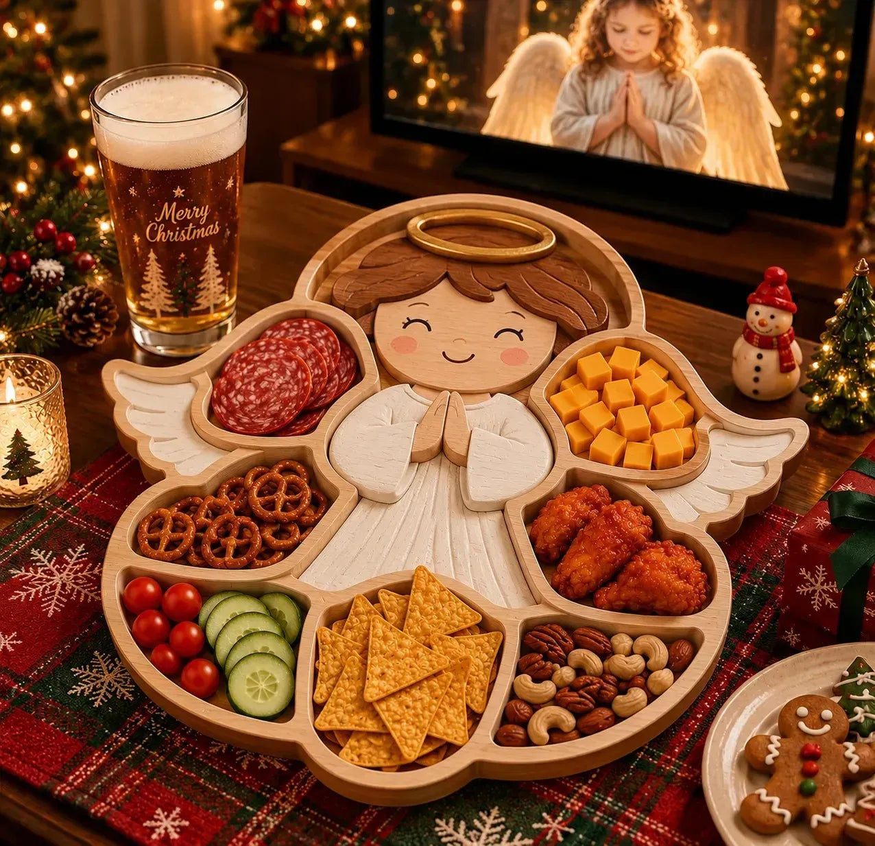 ⏳ Last Day 49% OFF – 🎄Christmas Character Snack Serving Tray | 11 Festive Divided Designs for Crackers, Cheese, Fruit, Candy & Holiday Treats 🍿