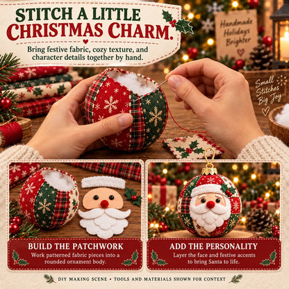 🎄Beginner-Friendly Cozy Patchwork Christmas Ornament Collection | 8 Festive Character Designs for Trees, Wreaths & Holiday Gifts ✨