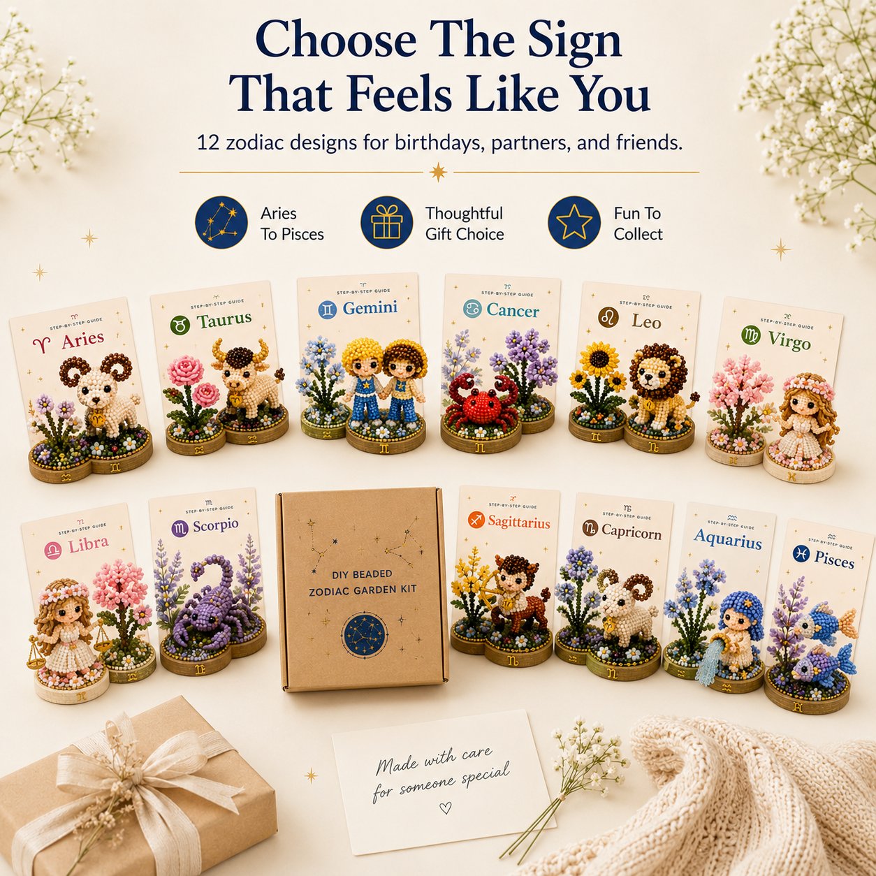 12 Zodiac Signs DIY Beaded Garden Craft Kit