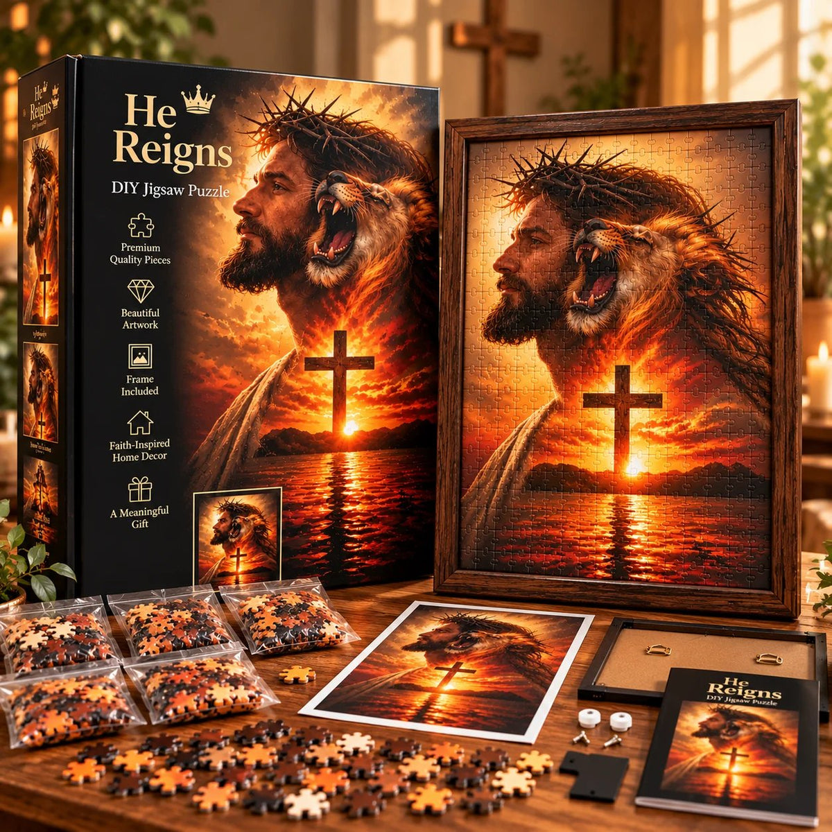 👑✝️ He Reigns — DIY Christian Jigsaw Puzzle(📦Buy 2 Free Shipping)