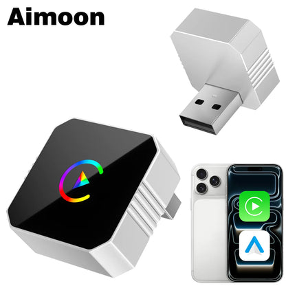 🚘2 in 1 Wireless CarPlay Adapter, Plug & Play, Fast Auto Connection, Compatible with Factory CarPlay Cars 2016+