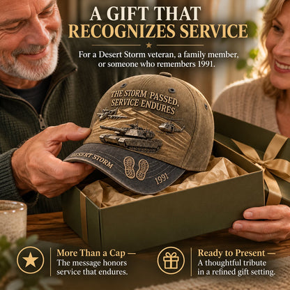 ⏳ Last Day 49% OFF – 🎖️ Desert Storm 1991 Veteran Cap | Vintage Washed Military Tribute 🧢