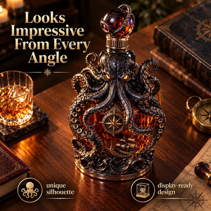 🐙 Dark Abyss Kraken Decanter | Sculpted Nautical Collector Bottle