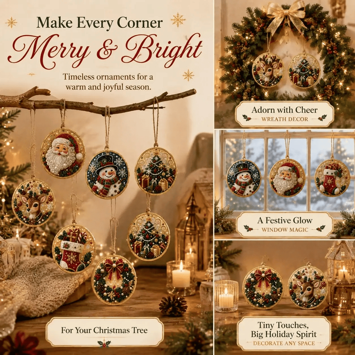 🔥Only $9.99 Last Day Promotion!🎄Christmas DIY Diamond Painting Ornaments Kit (6 PCS)🎅