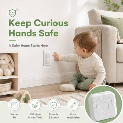 🎉✨ Baby Proof Socket Covers with Smart Handle Design – Fits 2 & 3 Prong Outlets for Easy Parent Removal