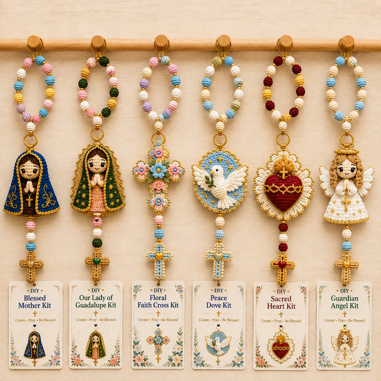 ⏳ Last Day 49% OFF – 🙏 Beginner-Friendly DIY Christian Faith Crochet Keychain Kit Collection | Complete Kit with All Tools & Step-by-Step Guide Included 💕