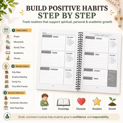 ✨ The Catholic Student Planner — A Faith-Filled Planner To Help Kids Stay Organized, Reflect & Grow