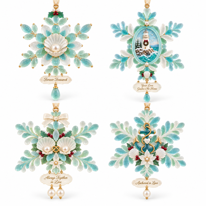 Coastal-style snowflake Christmas ornament