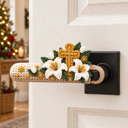 Divine Details: Hand-Crocheted Faith & Blessing Door Handle Covers ✨