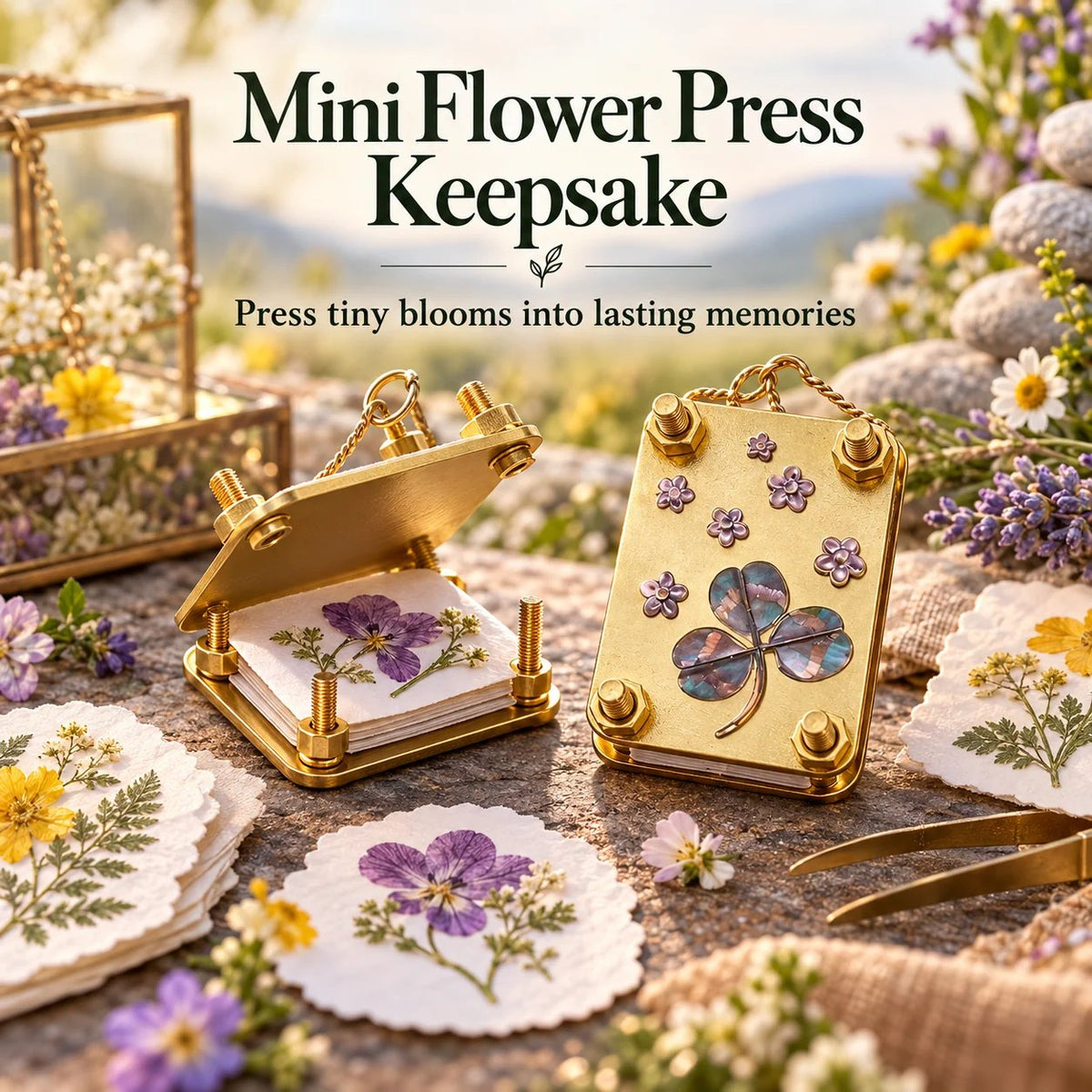 🌸Pocket-Sized Mini Flower Press – Preserve Tiny Blooms & Nature Memories 🌿