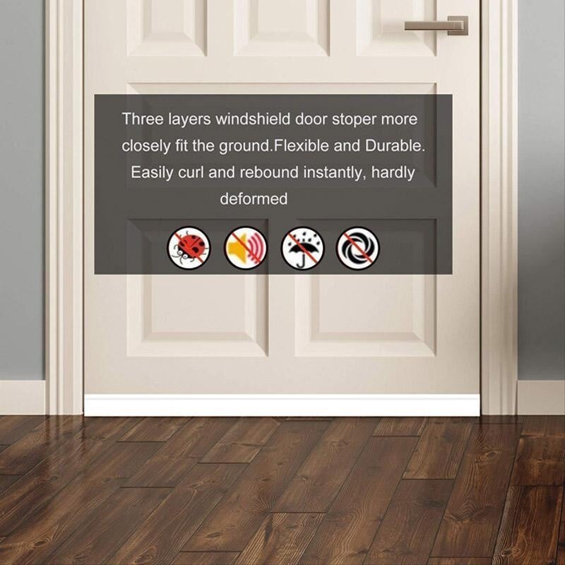 Silicone Door Weather Stripping Seal Strip, 5M/16.4FT Adhesive Door Bottom Draft Stopper for Doors and Windows