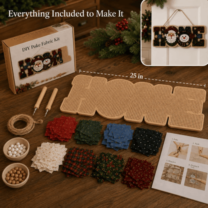 🔥49% Off Last Day - 🎄 ✨ DIY Fabric Poke Art HOME Sign Kit – No-Sew Seasonal Door & Wall Hanging Craft 🏡(📦Buy 2 Free Shipping)