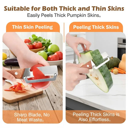 🔥Wooden-Handled Stainless Steel Sharp Peeler
