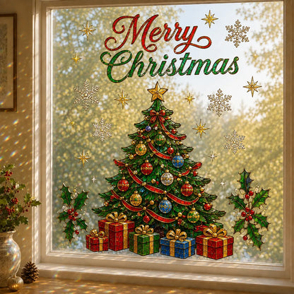 ⏳ Last Day 49% OFF – 🎄Large Christmas Window Sticker | 28×28in Festive Window Art With Snowman, Angel & Holiday Scenes For Home Decor, Christmas Parties & Seasonal Displays ✨