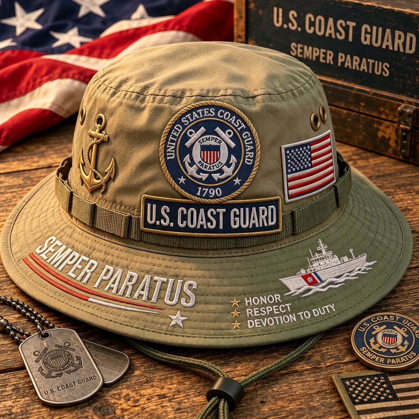 ⚓Last Day Promo: 49% OFF 🌊U.S. Coast Guard Semper Paratus Tribute Boonie Hat