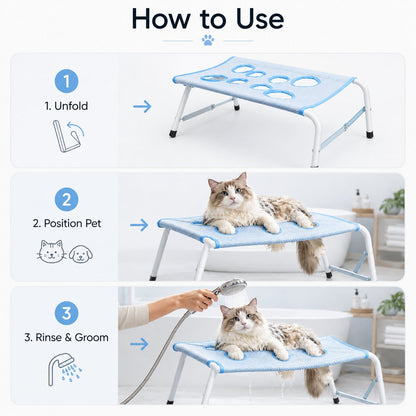 🐾 Limited-Time 49% OFF – Foldable Pet Bathing Support Stand for Cats & Small Dogs