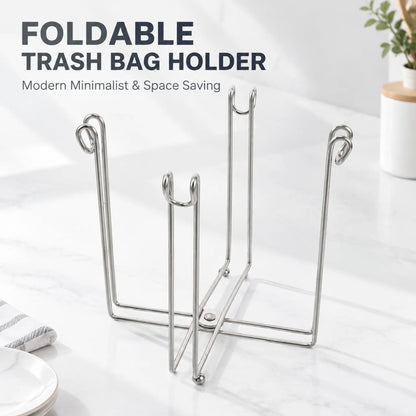 Easy to Disposal, Just Hook the Trash Bag, Foldable 304 Stainless Steel Trash Bag Holder🗑️ - image 7
