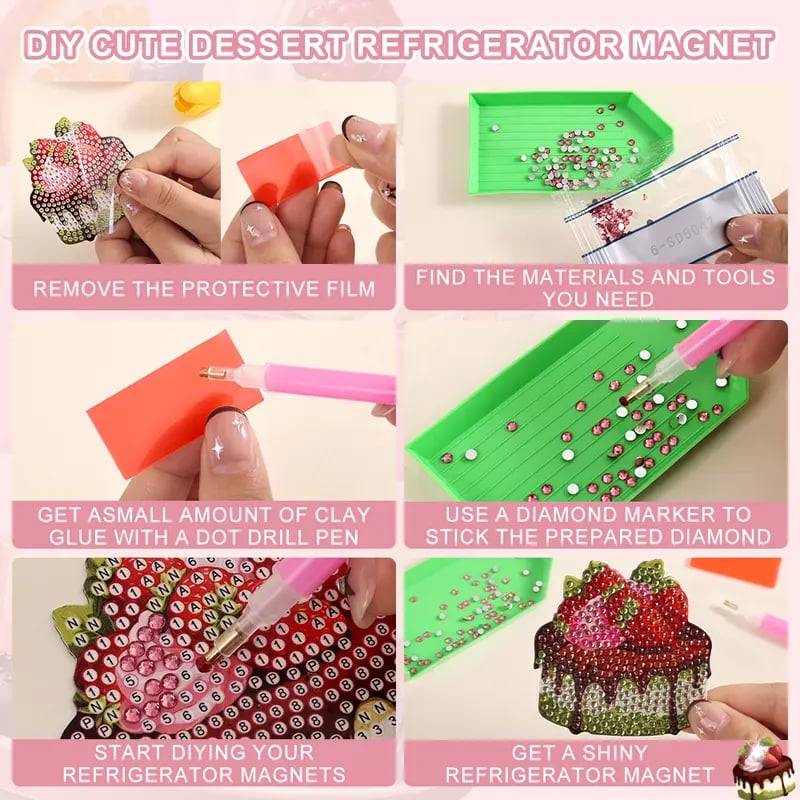 🎂 8 Cute Food-Themed Magnetic Designs — A Fun & Relaxing Craft Experience For Kids, Adults & Families