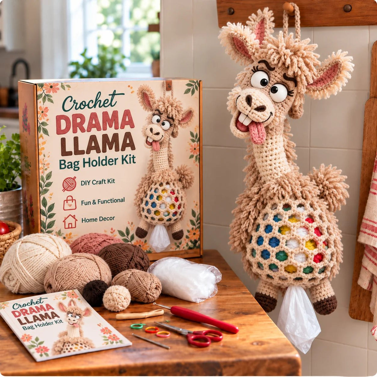🔥Buy 3, Get 1 Free—Today Only 🔥🔥– 🌼 Cottage Harvest Keepers™ — Crochet Animal Bag Holder DIY Kit