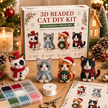 ⏳ Last Day 49% OFF – 🎄 Beginner-Friendly DIY 3D Christmas Beaded Ornament Kit | Complete 4-Piece Set with Glass Beads, All Tools & Step-by-Step Guide Included 💕