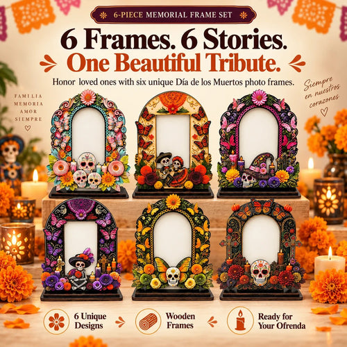 Día de Muertos Memorial Photo Frames – 6 Wooden Designs