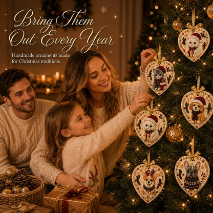 ⏳ Last Day 49% OFF – 🎄Beginner-Friendly DIY Pearl & Gem Christmas Heart Ornament Kit Collection | Complete Kit with Pearl-Style Beads, Gem Accents & Hanging Ribbon Included 💕