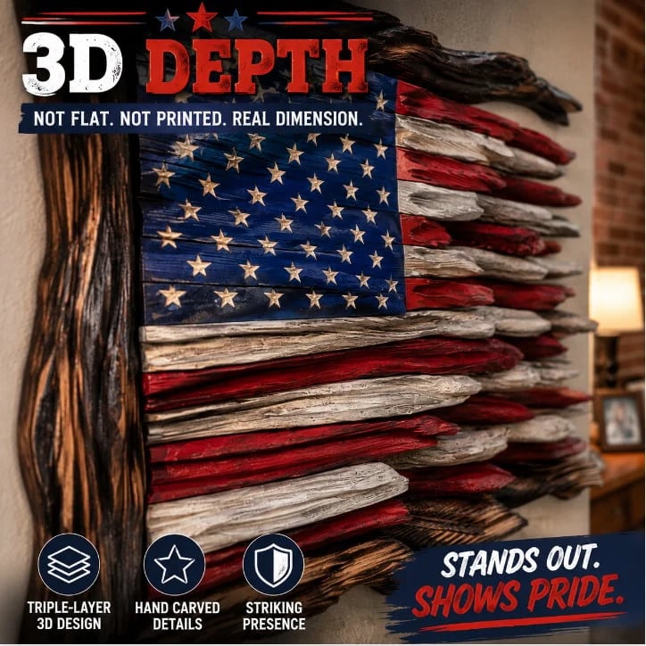 Handcrafted Vintage Wood Flags – 5 Heritage Emblems