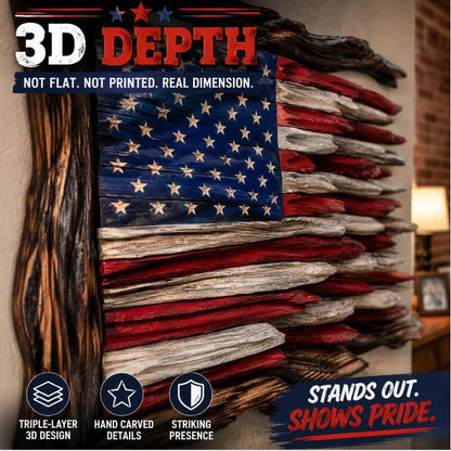 Handcrafted Vintage Wood Flags – 5 Heritage Emblems