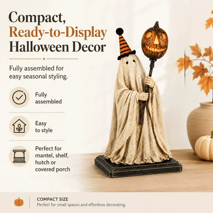 🎁🎉Only $29.99 This Week🌟👻Halloween Light-Up Pumpkin and Ghost Wand Ornament🎃